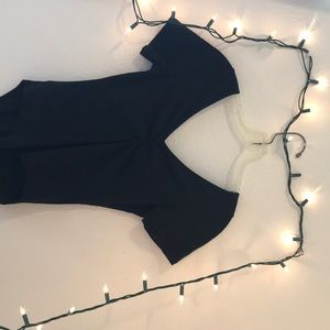 🌼Black Cinched V-Neck Body Suit (2 for $15)